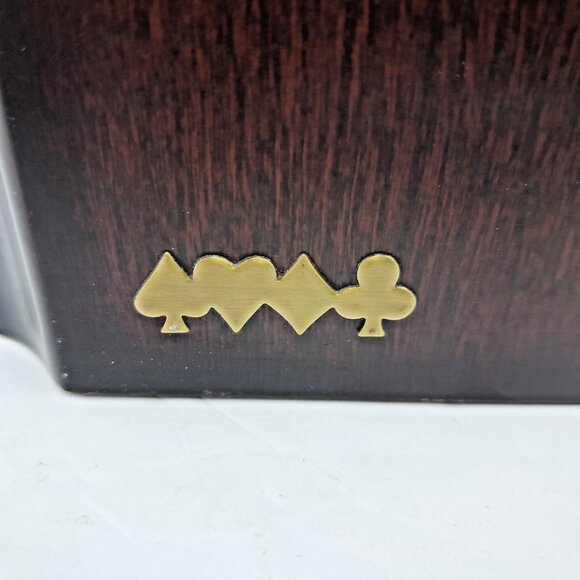 Solid Wood Playing Card Storage Box-Score Pad-Pencils-2 Decks of Cards-VTG - Picture 12 of 16